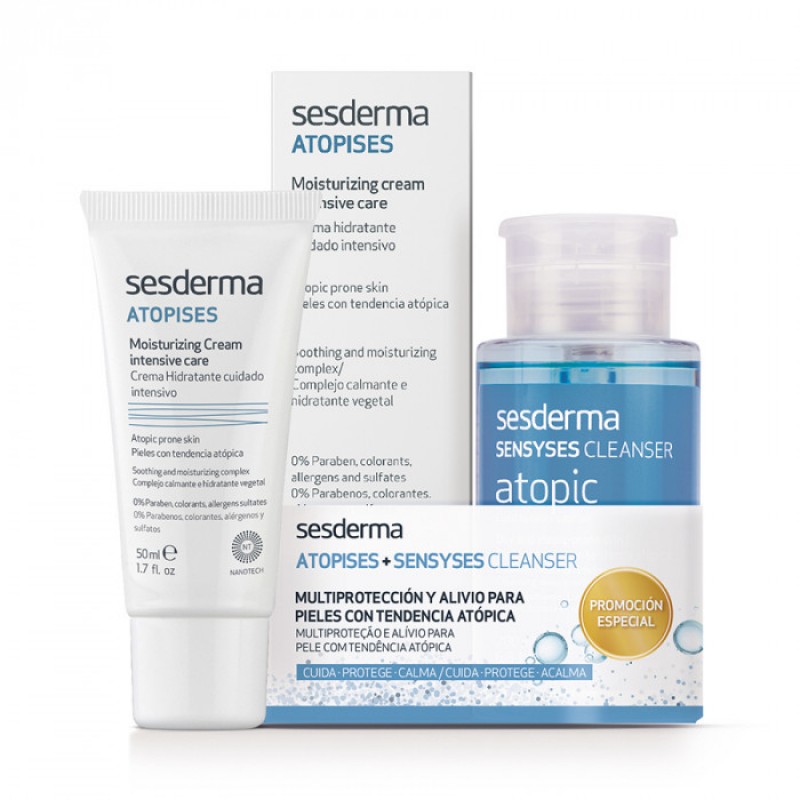 sesderma Набор: atopises Крем увлажняющий 50 мл + sensyses cleanser atopic Лосьон 200 мл SesDerma Набор: ATOPISES Крем увлажняющий 50 мл + SENSYSES CLEANSER Atopic Лосьон 200 мл — изображение 1