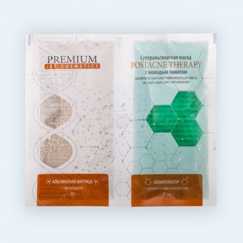 Суперальгинатная маска postacne therapy с молодым томатом 20 гр + 60 мл premium Суперальгинатная маска Postacne Therapy с молодым томатом 20 гр + 60 мл PREMIUM — изображение 1