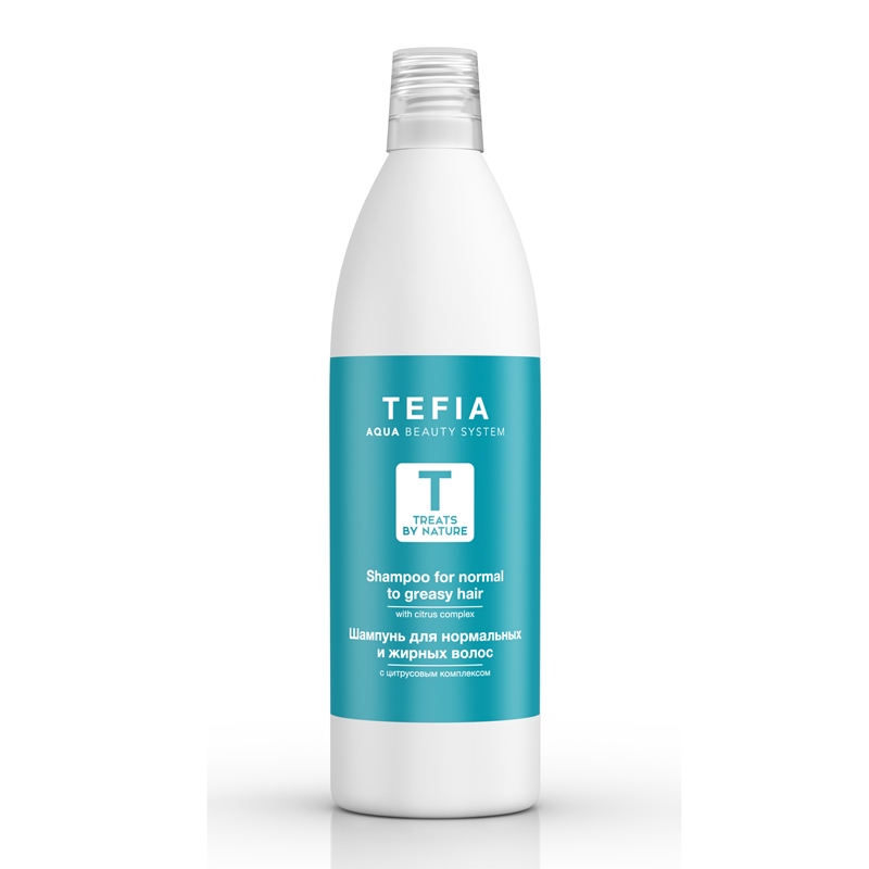 tefia treats by nature Шампунь для нормальных и жирных волос с цитрусовым комплексом 1000 мл Tefia Treats by Nature Шампунь для нормальных и жирных волос с цитрусовым комплексом 1000 мл — изображение 1