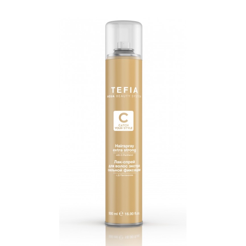 tefia catch your style Лак спрей для волос экстрасильной фиксации с д пантенолом 500 мл Tefia Catch Your Style Лак-спрей для волос экстрасильной фиксации с д-пантенолом 500 мл — изображение 1