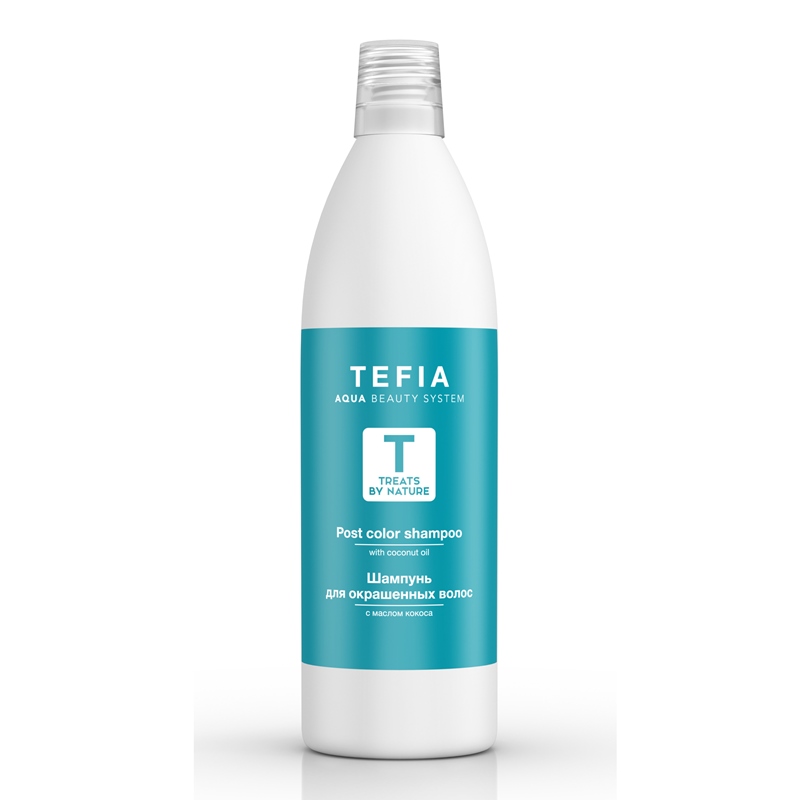 tefia treats by nature Шампунь для окрашенных волос с маслом кокоса 1000 мл Tefia Treats by Nature Шампунь для окрашенных волос с маслом кокоса 1000 мл — изображение 1