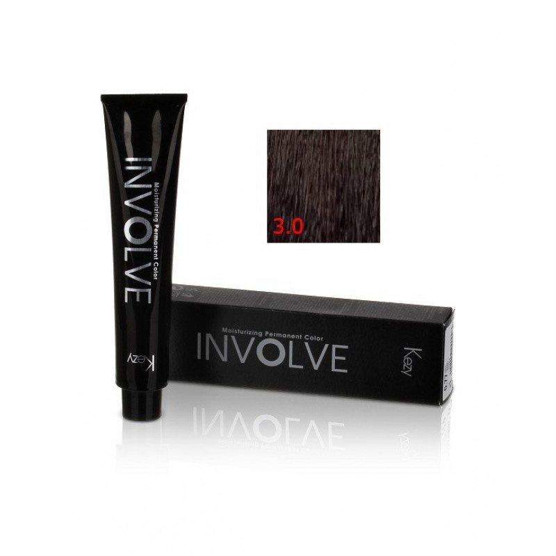 involve color 3.0/3n Стойкая крем краска для волос 100 мл kezy 80003 Involve color 3.0/3N Стойкая крем-краска для волос 100 мл KEZY 80003 — изображение 1