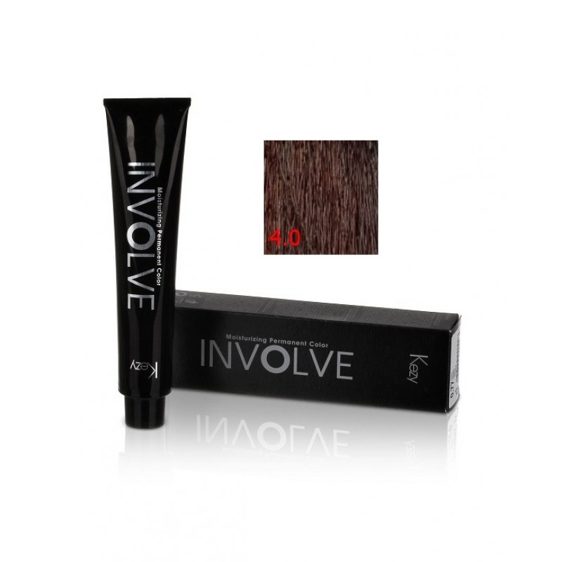 involve color 4.0/4n Стойкая крем краска для волос 100 мл kezy 80004 Involve color 4.0/4N Стойкая крем-краска для волос 100 мл KEZY 80004 — изображение 1