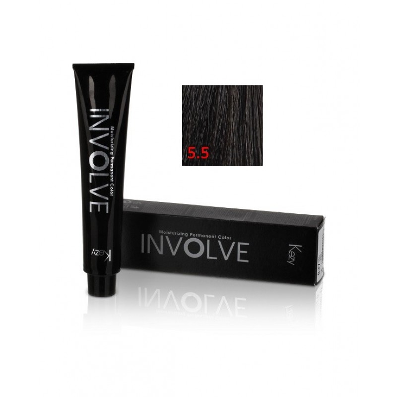 involve color 5.5/5m Стойкая крем краска для волос 100 мл kezy 80055 Involve color 5.5/5M Стойкая крем-краска для волос 100 мл KEZY 80055 — изображение 1