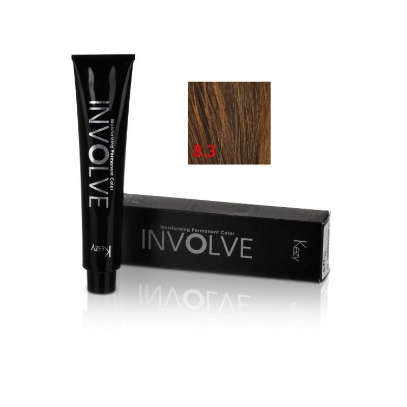 involve color 8.3/8g Стойкая крем краска для волос 100 мл kezy 80083 Involve color 8.3/8G Стойкая крем-краска для волос 100 мл KEZY 80083 — изображение 1