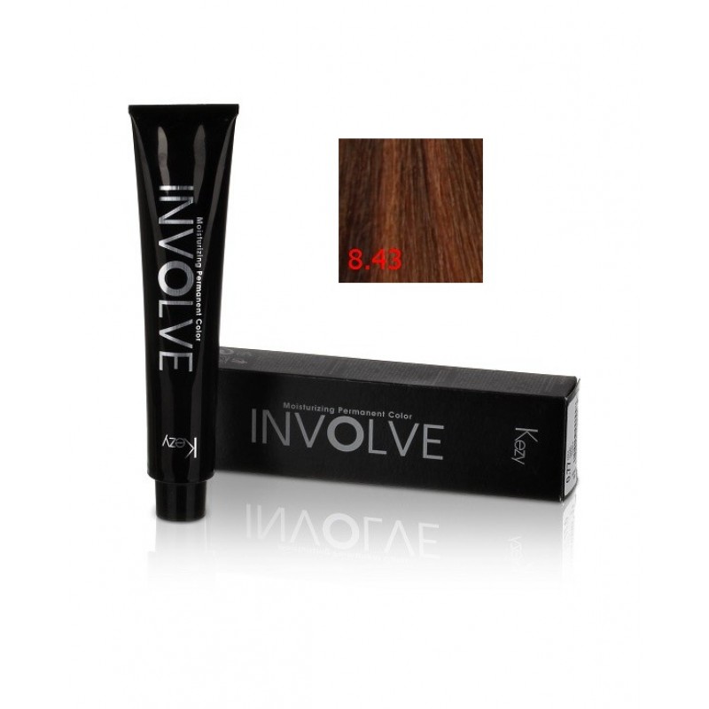 involve color 8.43 Стойкая крем краска для волос 100 мл kezy 80138 Involve color 8.43 Стойкая крем-краска для волос 100 мл KEZY 80138 — изображение 1