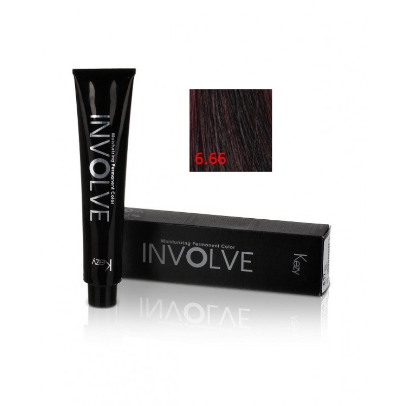involve color 6.66/6rr Стойкая крем краска для волос 100 мл kezy 80666 Involve color 6.66/6RR Стойкая крем-краска для волос 100 мл KEZY 80666 — изображение 1