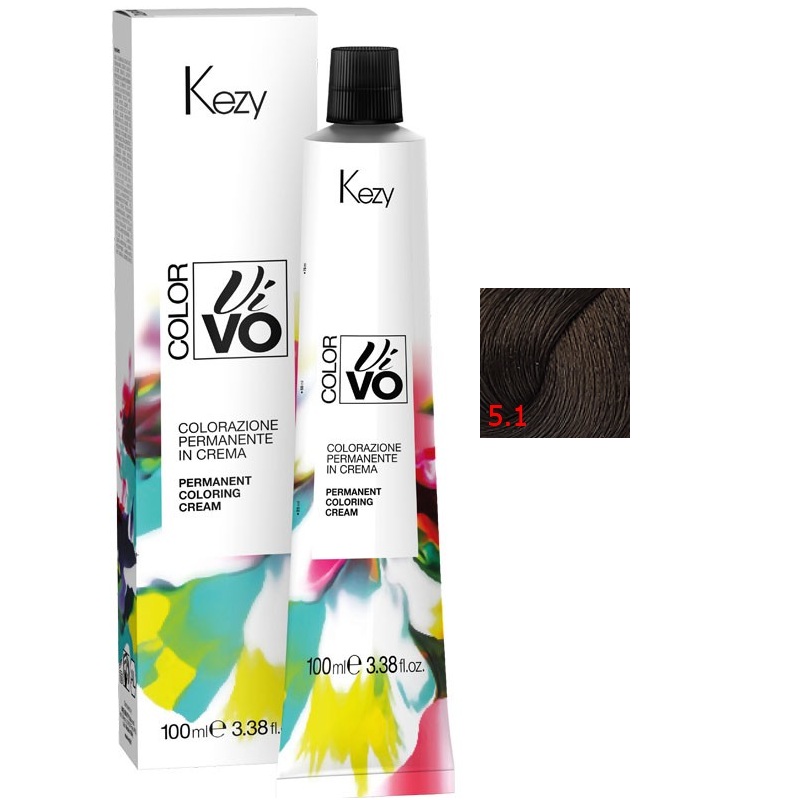 color vivo 5.1 Перманентная крем краска для волос 100 мл kezy 94051 Color Vivo 5.1 Перманентная крем-краска для волос 100 мл KEZY 94051 — изображение 1