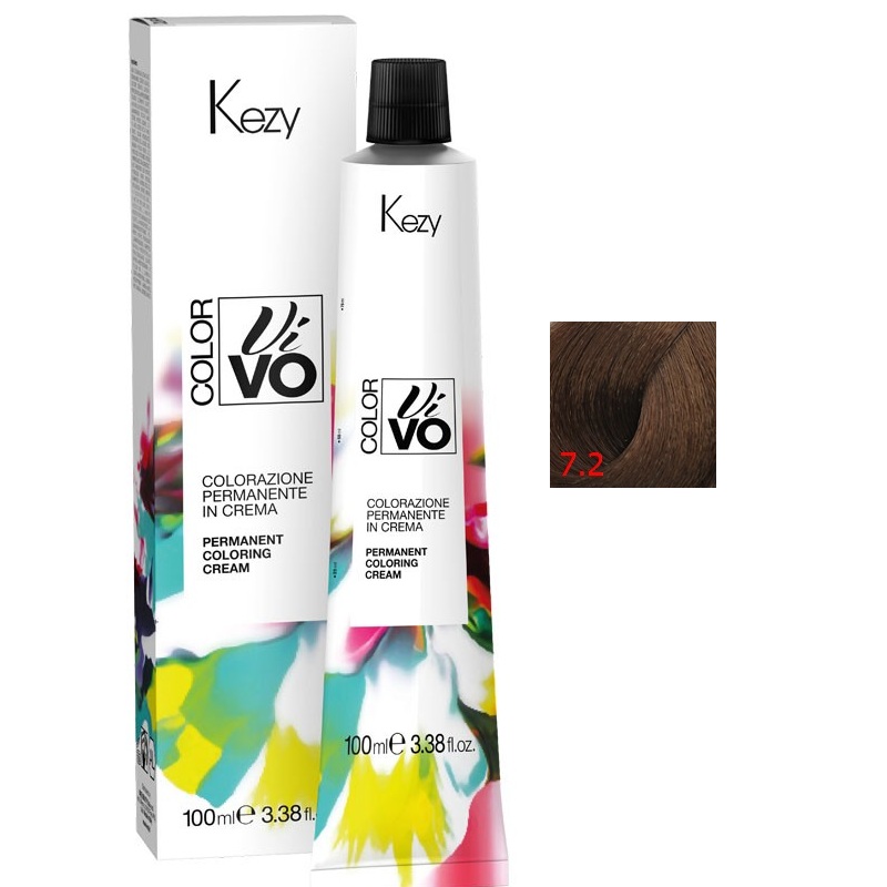 color vivo 7.2 Перманентная крем краска для волос 100 мл kezy 94072 Color Vivo 7.2 Перманентная крем-краска для волос 100 мл KEZY 94072 — изображение 1