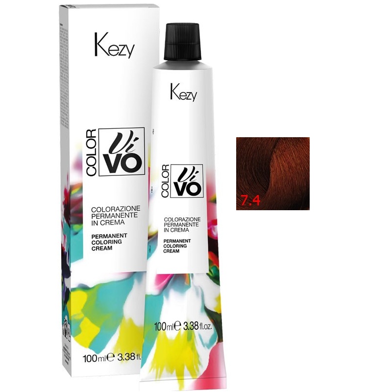 color vivo 7.4 Перманентная крем краска для волос 100 мл kezy 94074 Color Vivo 7.4 Перманентная крем-краска для волос 100 мл KEZY 94074 — изображение 1