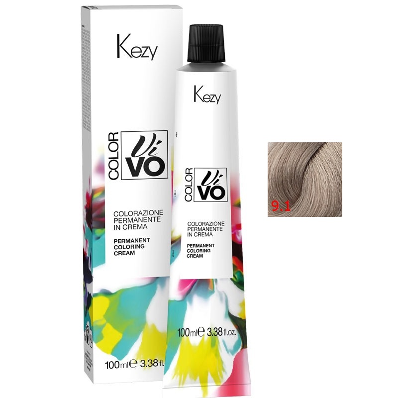 color vivo 9.1 Перманентная крем краска для волос 100 мл kezy 94091 Color Vivo 9.1 Перманентная крем-краска для волос 100 мл KEZY 94091 — изображение 1