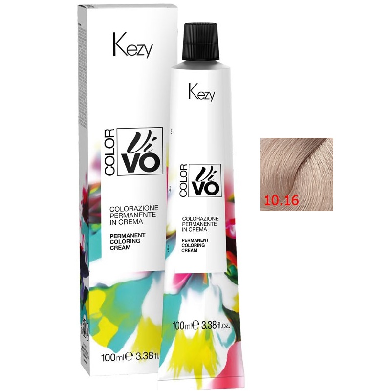 color vivo 10.16 Перманентная крем краска для волос 100 мл kezy 941016 Color Vivo 10.16 Перманентная крем-краска для волос 100 мл KEZY 941016 — изображение 1