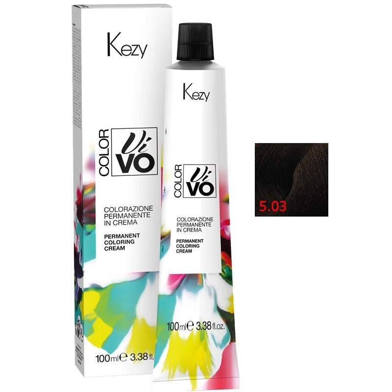 color vivo 5.03 Перманентная крем краска для волос 100 мл kezy 94503 Color Vivo 5.03 Перманентная крем-краска для волос 100 мл KEZY 94503 — изображение 1