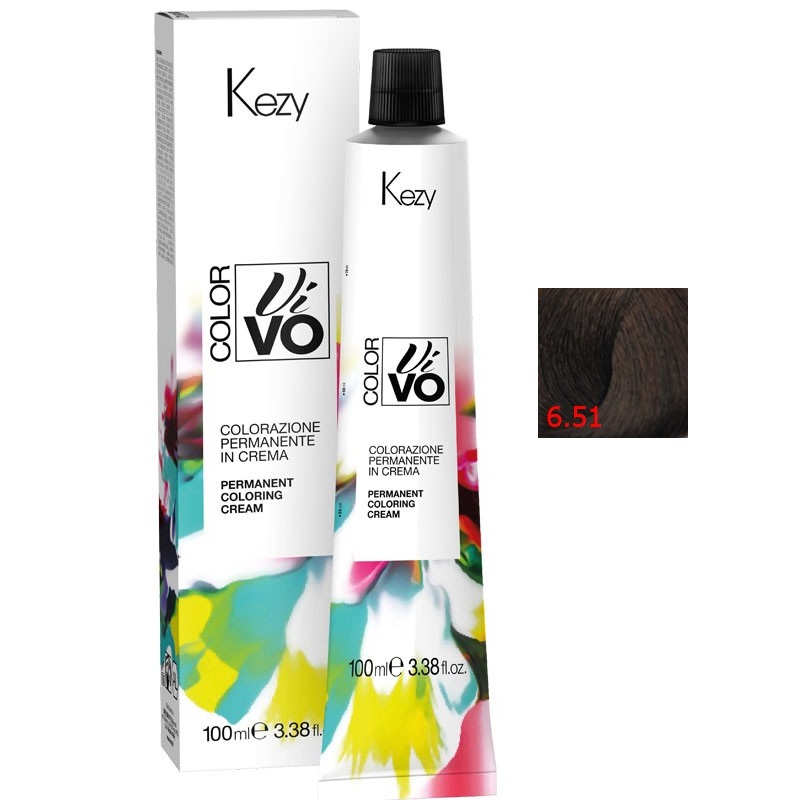 color vivo 6.51 Перманентная крем краска для волос 100 мл kezy 94651 Color Vivo 6.51 Перманентная крем-краска для волос 100 мл KEZY 94651 — изображение 1