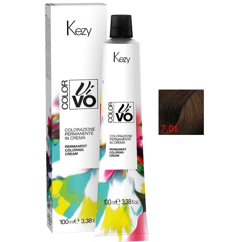 color vivo 7.01 Перманентная крем краска для волос 100 мл kezy 94701 Color Vivo 7.01 Перманентная крем-краска для волос 100 мл KEZY 94701 — изображение 1
