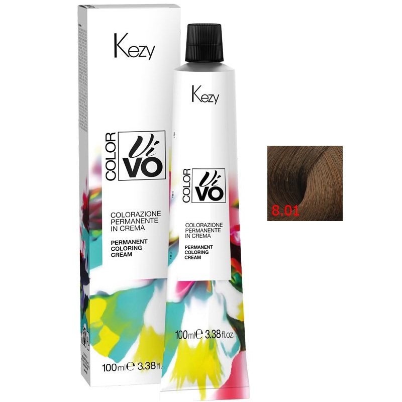 color vivo 8.01 Перманентная крем краска для волос 100 мл kezy 94801 Color Vivo 8.01 Перманентная крем-краска для волос 100 мл KEZY 94801 — изображение 1