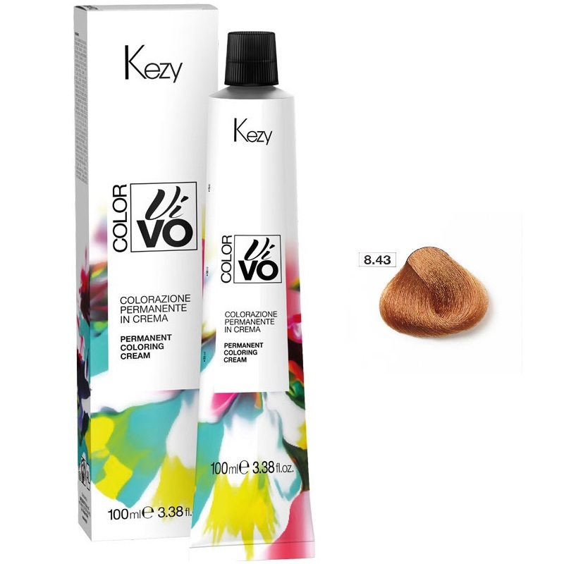 color vivo 8.43 Перманентная крем краска для волос 100 мл kezy 94843 Color Vivo 8.43 Перманентная крем-краска для волос 100 мл KEZY 94843 — изображение 1