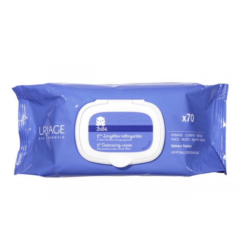 uriage bebe Первые очищающие салфетки для детей и новорожденных 70 шт URIAGE Bebe Первые очищающие салфетки для детей и новорожденных 70 шт — изображение 1