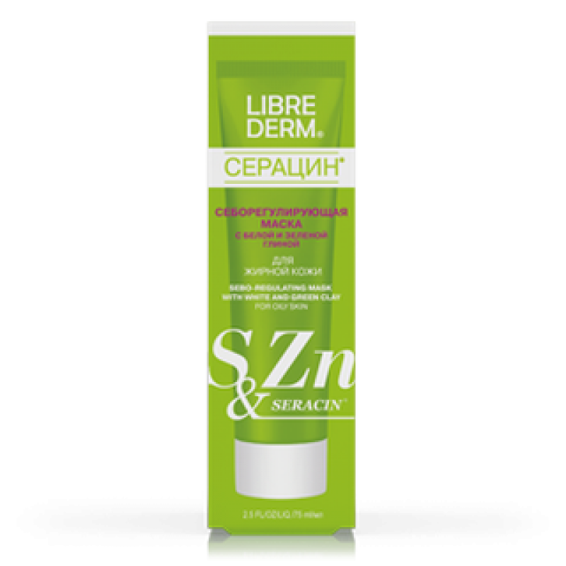 librederm seracin Маска себорегулирующая с белой и зеленой глиной для жирной кожи 75 мл LIBREDERM SERACIN Маска себорегулирующая с белой и зеленой глиной для жирной кожи 75 мл — изображение 1