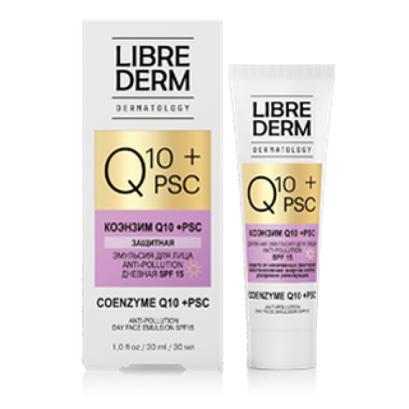 librederm dermatology q10+psc Эмульсия дневная anti pollution spf15 30 мл LIBREDERM DERMATOLOGY Q10+PSC Эмульсия дневная anti-pollution spf15 30 мл — изображение 1