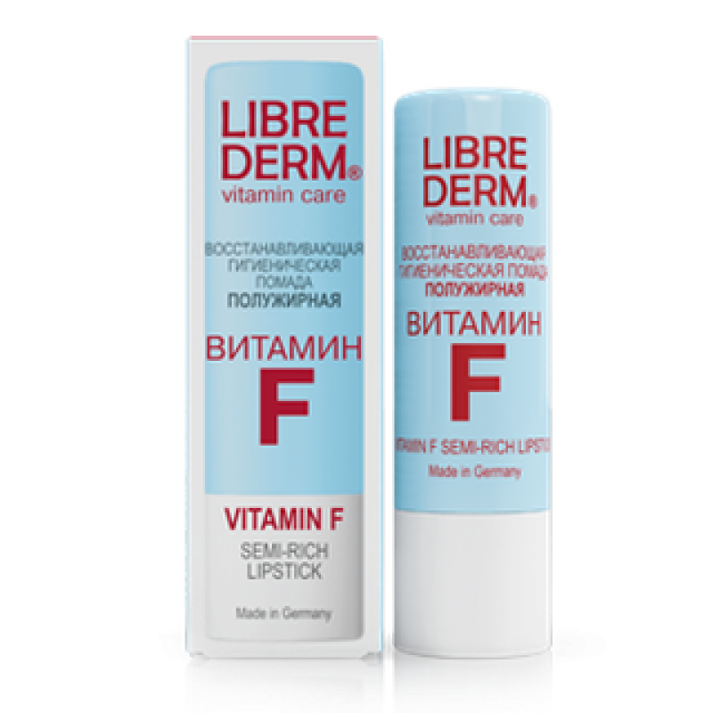 librederm vitamin f Помада гигиеническая полужирная восстанавливающая 4 гр LIBREDERM VITAMIN F Помада гигиеническая полужирная восстанавливающая 4 гр — изображение 1