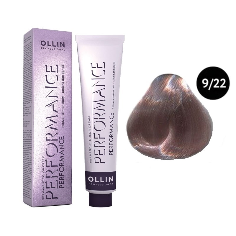 ollin performance Перманентная крем краска для волос 9/22 блондин фиолетовый 60 мл OLLIN Performance Перманентная крем-краска для волос 9/22 блондин фиолетовый 60 мл — изображение 1