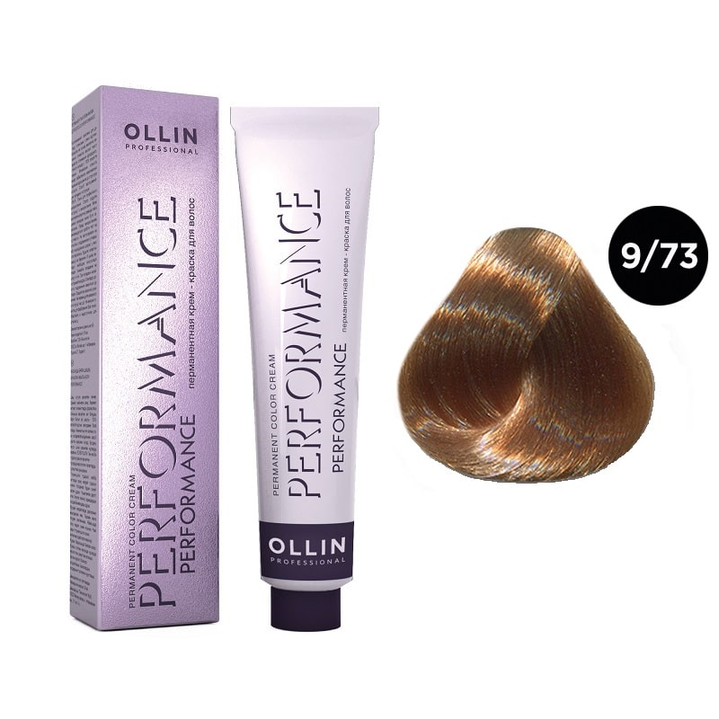 OLLIN Performance Перманентная крем-краска для волос 9/73 блондин коричнево-золотистый 60 мл — изображение 1