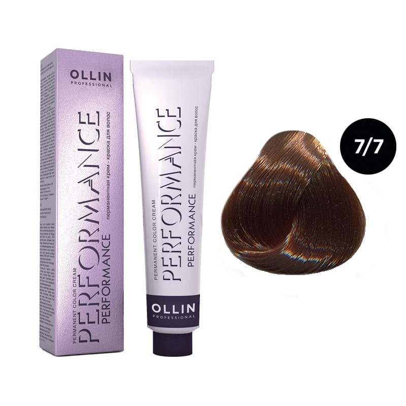 ollin performance Перманентная крем краска для волос 7/7 русый коричневый 60 мл OLLIN Performance Перманентная крем-краска для волос 7/7 русый коричневый 60 мл — изображение 1