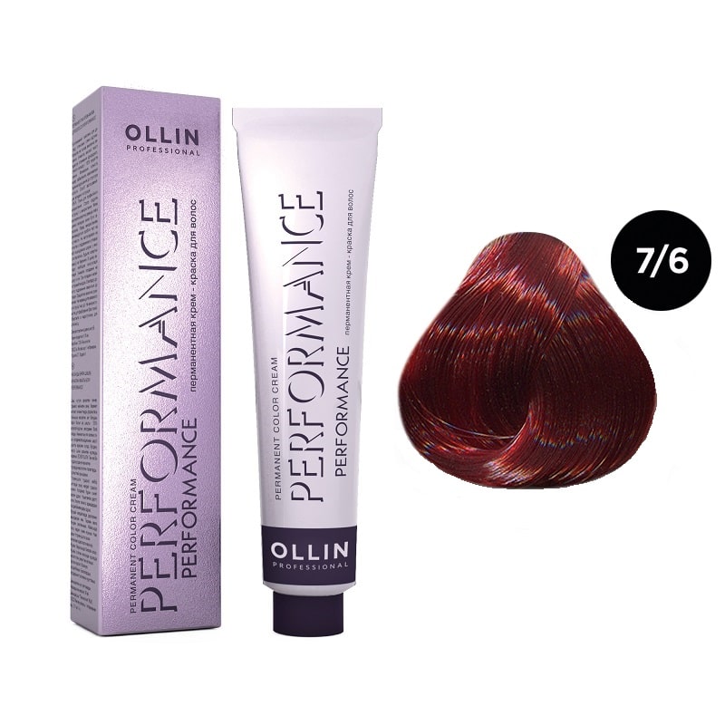 ollin performance Перманентная крем краска для волос 7/6 русый красный 60 мл OLLIN Performance Перманентная крем-краска для волос 7/6 русый красный 60 мл — изображение 1