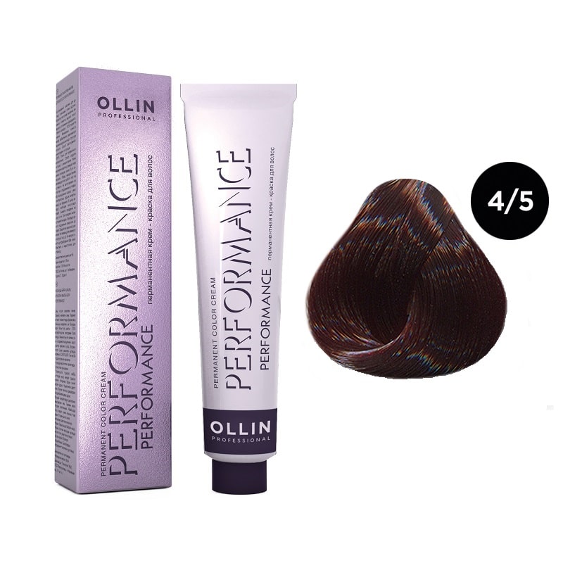 ollin performance Перманентная крем краска для волос 4/5 шатен махагоновый 60 мл OLLIN Performance Перманентная крем-краска для волос 4/5 шатен махагоновый 60 мл — изображение 1