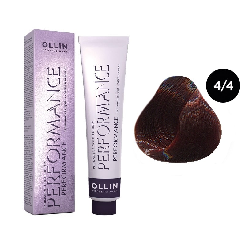 ollin performance Перманентная крем краска для волос 4/4 шатен медный 60 мл OLLIN Performance Перманентная крем-краска для волос 4/4 шатен медный 60 мл — изображение 1