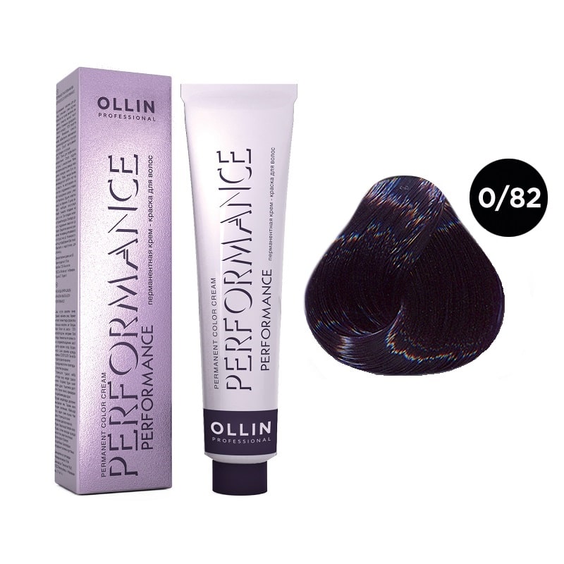 ollin performance Перманентная крем краска для волос 0/82 сине фиолетовый 60 мл OLLIN Performance Перманентная крем-краска для волос 0/82 сине-фиолетовый 60 мл — изображение 1