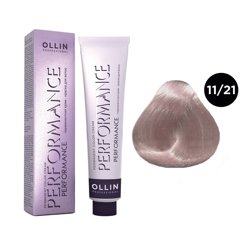 OLLIN Performance Перманентная крем-краска для волос 11/21 специальный блондин фиолетово-пепельный 60 мл Перманентная крем-краска для во — изображение 1