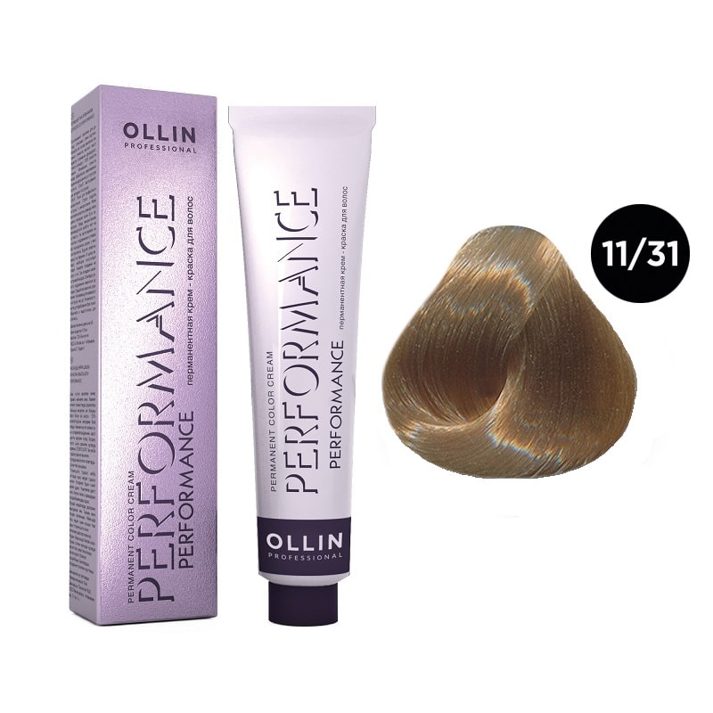 OLLIN Performance Перманентная крем-краска для волос 11/31 специальный блондин золотисто-пепельный 60 мл Перманентная крем-краска для во — изображение 1