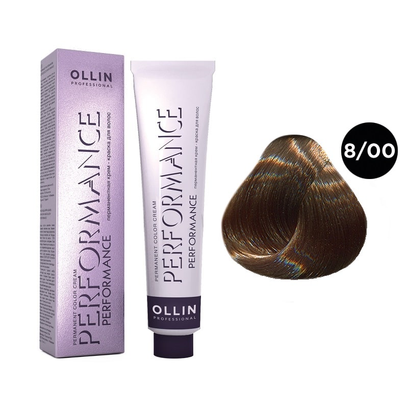 ollin performance Перманентная крем краска для волос 8/00 светло русый глубокий 60 мл OLLIN Performance Перманентная крем-краска для волос 8/00 светло-русый глубокий 60 мл — изображение 1