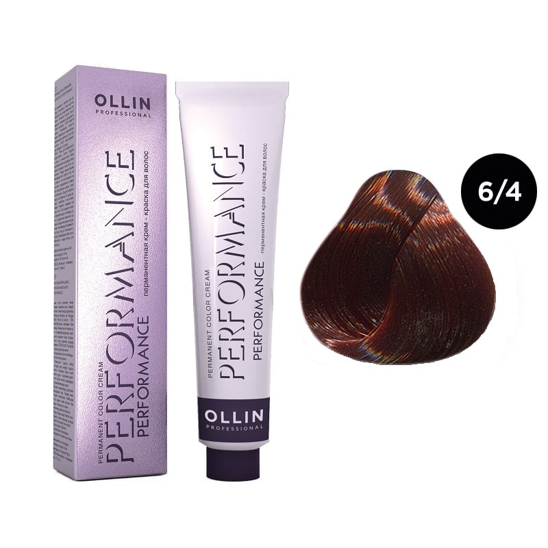 ollin performance Перманентная крем краска для волос 6/4 темно русый медный 60 мл OLLIN Performance Перманентная крем-краска для волос 6/4 темно-русый медный 60 мл — изображение 1