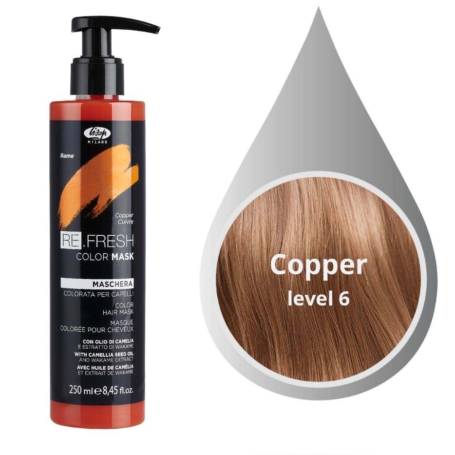 lisap refresh color mask copper Оттеночная маска для волос Медный 250 мл LISAP Refresh Color Mask Copper Оттеночная маска для волос Медный 250 мл — изображение 1