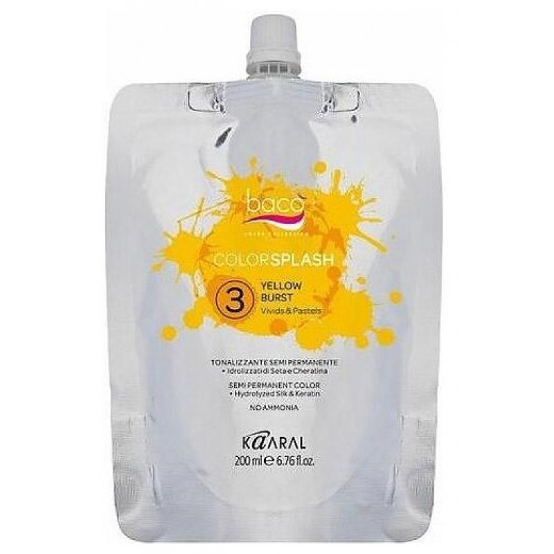 3 yellow burst Полуперманентный краситель желтый 200 мл kaaral 3 Yellow Burst Полуперманентный краситель желтый 200 мл KAARAL — изображение 1