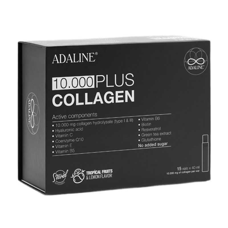 nea12424, adaline Коллаген говяжий 10.000 питьевой с Г.К., упак., 15 амп. по 40 мл ADALINE 10.000 Plus Collagen 15*40 ml Коллаген говяжий питьевой — изображение 1