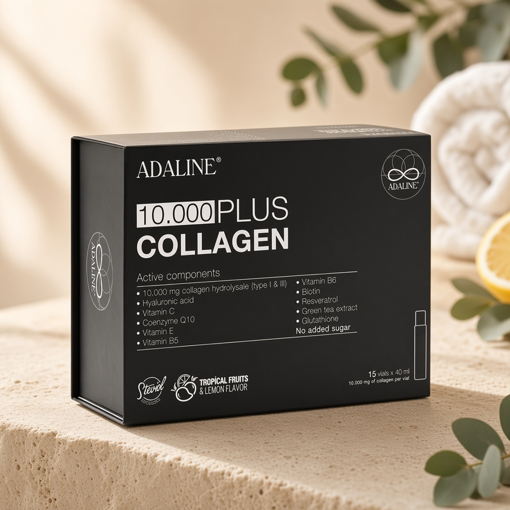 adaline 10.000 plus collagen 15*40 ml Коллаген говяжий питьевой ADALINE 10.000 Plus Collagen 15*40 ml Коллаген говяжий питьевой — изображение 1