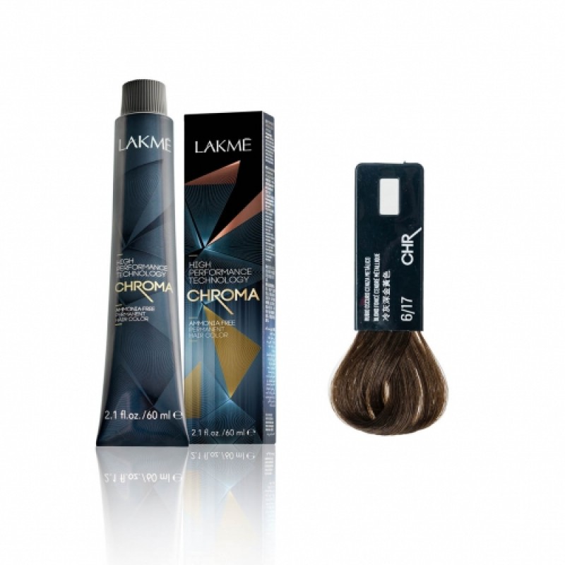 lakme Крем краска chroma 6/17 перманентная без аммиака 60 мл LAKME Крем-краска Chroma 6/17 перманентная без аммиака 60 мл — изображение 1