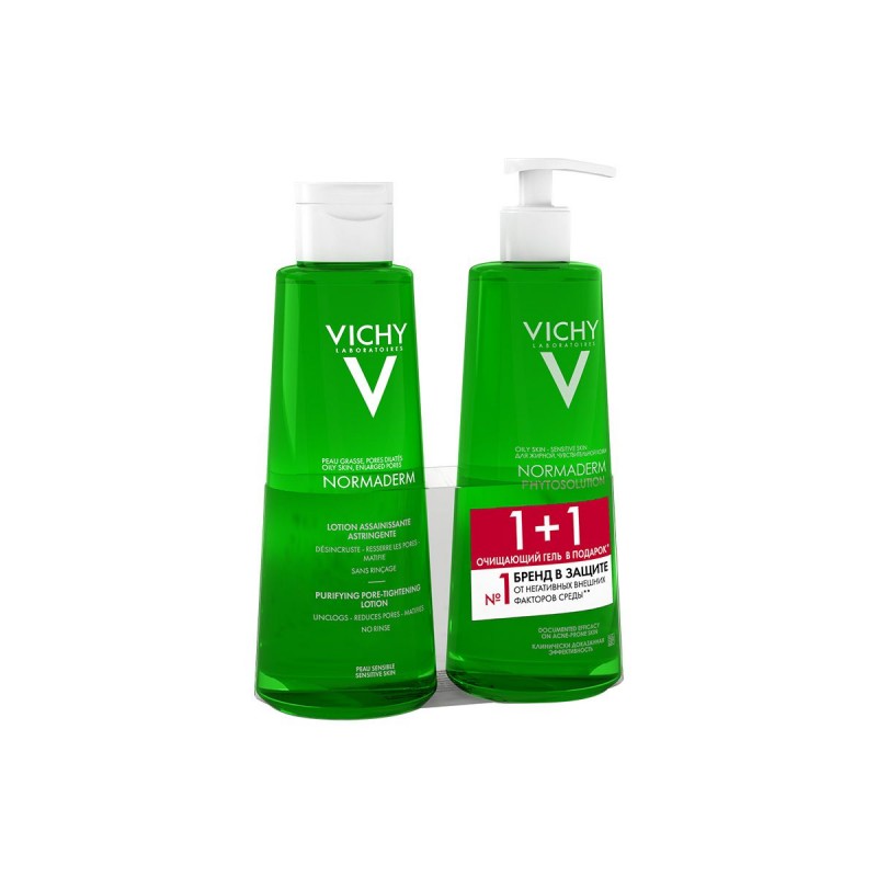 vichy normaderm ДУОПАК cужающий поры очищающий лосьон для проблемной кожи, 200 мл + подарок oчищающий гель для умывания, 200 мл VICHY Normaderm ДУОПАК Cужающий поры очищающий лосьон для проблемной кожи, 200 мл + подарок Oчищающий гель для умывания, 200 мл — изображение 1
