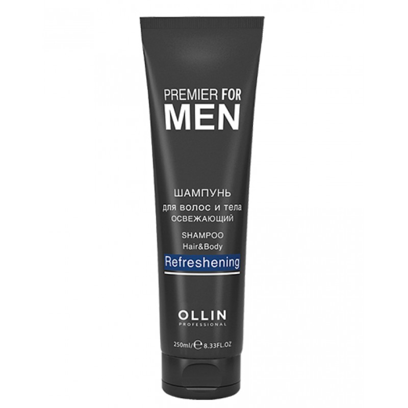 ollin premier for men Шампунь для волос и тела освежающий, 250 мл OLLIN PREMIER FOR MEN Шампунь для волос и тела освежающий, 250 мл — изображение 1