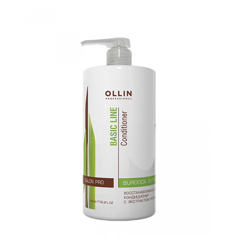 ollin basic line Восстанавливающий кондиционер с экстрактом репейника, 750 мл OLLIN BASIC LINE Восстанавливающий кондиционер с экстрактом репейника, 750 мл — изображение 1