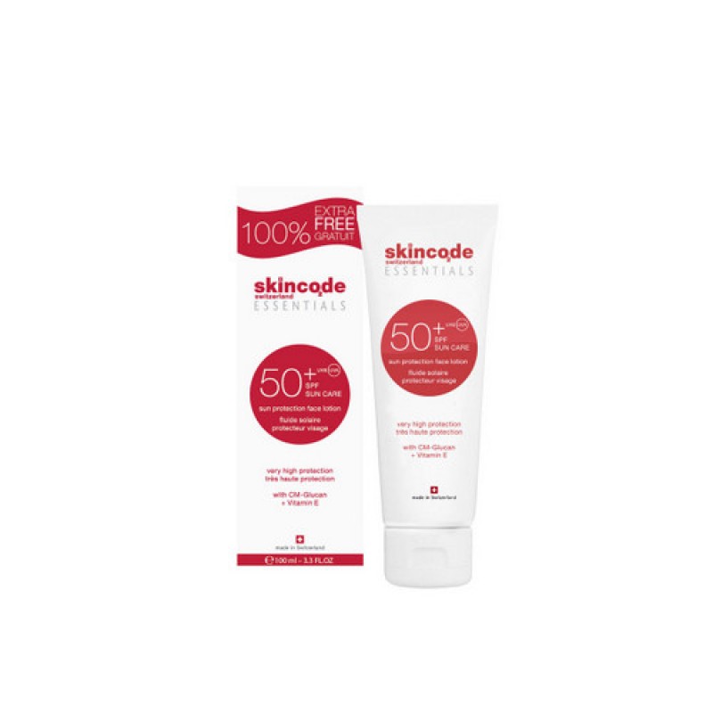 СКИНКОД Солнцезащитный лосьон для лица spf 50, 100 мл, Основной уход essentials, skincode СКИНКОД Солнцезащитный лосьон для лица SPF 50, 100 мл, Основной уход ESSENTIALS, SKINCODE — изображение 1