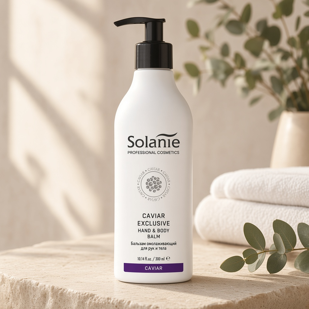solanie caviar exclusive hand and body balm Бальзам омолаживающий для рук и тела 300 мл SOLANIE CAVIAR EXCLUSIVE Hand and Body Balm Бальзам омолаживающий для рук и тела 300 мл — изображение 1