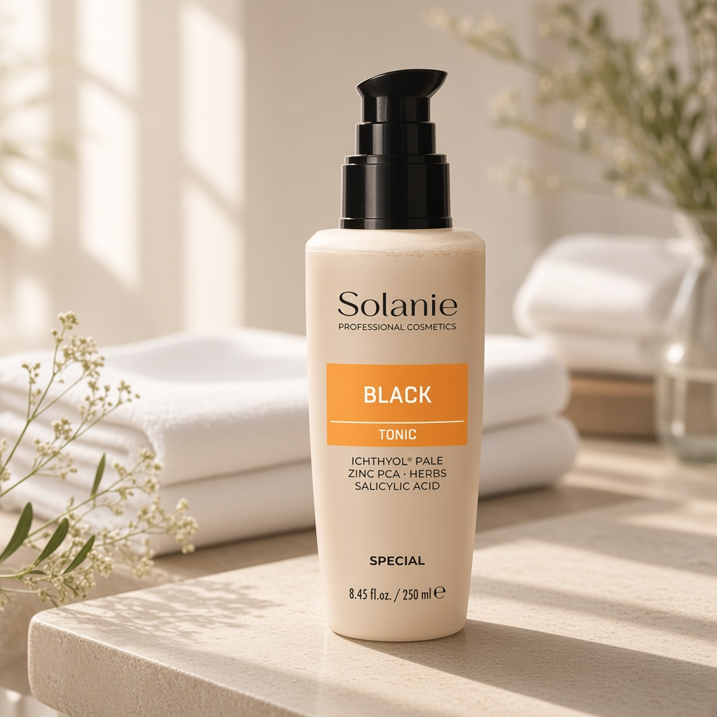 solanie special black tonic Тонизирующий лосьон Черный 250 мл SOLANIE SPECIAL Black Tonic Тонизирующий лосьон Черный 250 мл — изображение 1