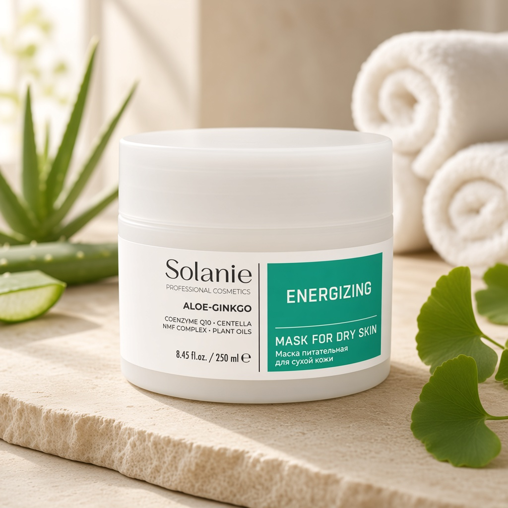 solanie aloe ginkgo energizing mask for dry skin Маска питательная для сухой кожи 250 мл SOLANIE ALOE GINKGO Energizing mask for dry skin Маска питательная для сухой кожи 250 мл — изображение 1