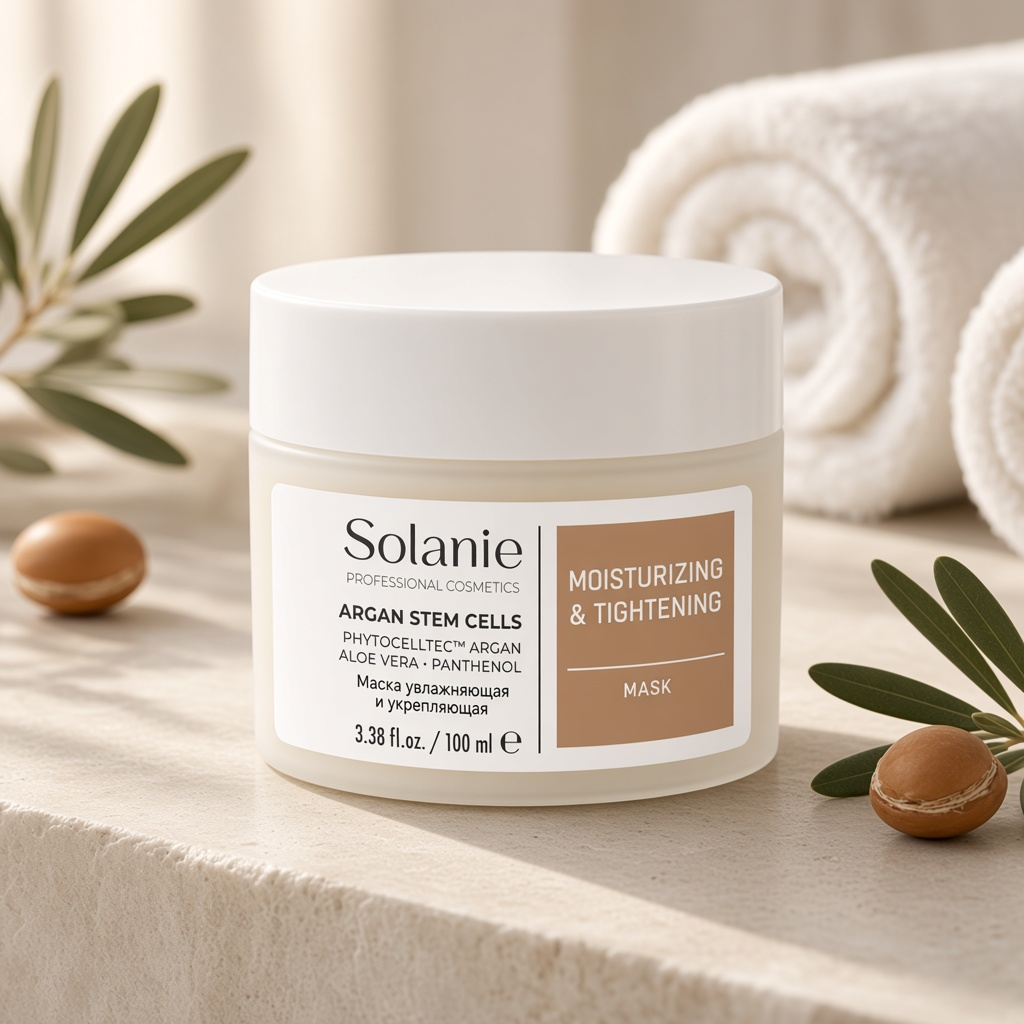 solanie argan plant stem cells moisture moisturizing & tightening mask Маска увлажняющая и укрепляющая 100 мл SOLANIE ARGAN PLANT STEM CELLS Moisture moisturizing & tightening mask Маска увлажняющая и укрепляющая 100 мл — изображение 1
