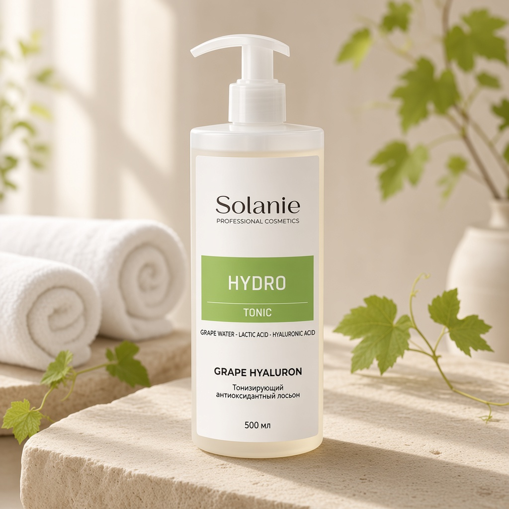 solanie grape hyaluron hydro tonic Тонизирующий антиоксидантный лосьон 500 мл SOLANIE GRAPE HYALURON Hydro tonic Тонизирующий антиоксидантный лосьон 500 мл — изображение 1